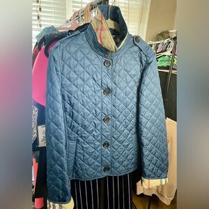 Burberry Brit Blue Diamond Quilted Puffer Jacket